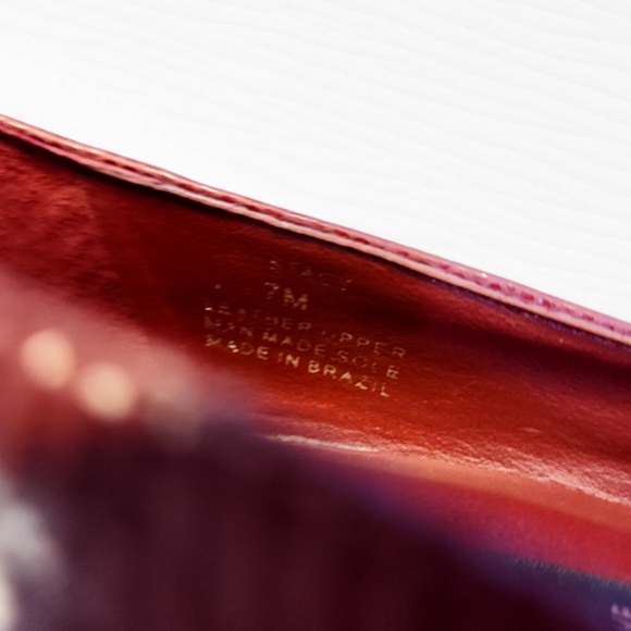 Steve Madden Burgundy Leather Stacy Zipper Style Platform Pumps - Picture 9 of 9